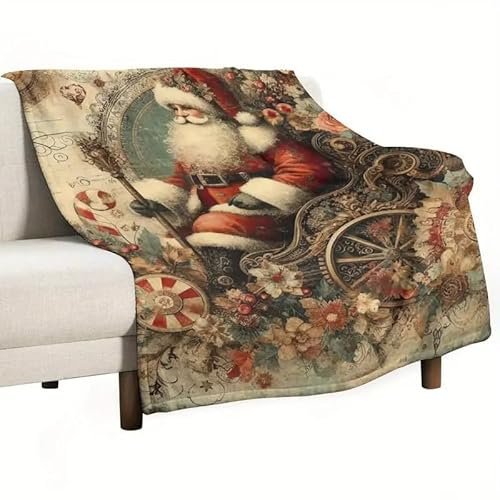 Generisch 3D Drucken Kuscheldecke Flanell Kinder Fleecedecke Decke, Weihnachten Weich Warm Wohndecke für Sofa Bett, Dicke Sofadecke Couchdecke Tagesdecke (100x150cm,A 01)