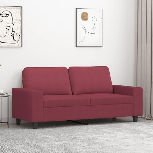 Willood 2 Sitzer Sofa Couch Gästesofa fürs Wohnzimmer Schlafzimmer Gästezimmer Modern Weinrot 140 cm Stoff