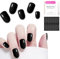 Short Square Press on Nails with Glue, 24 Pcs Elegant French Tip Fake Nails, Stick on Nails for Women, Durable and Reusable, Perfect for Christmas, Weddings, or Parties, DIY at Home (Black)