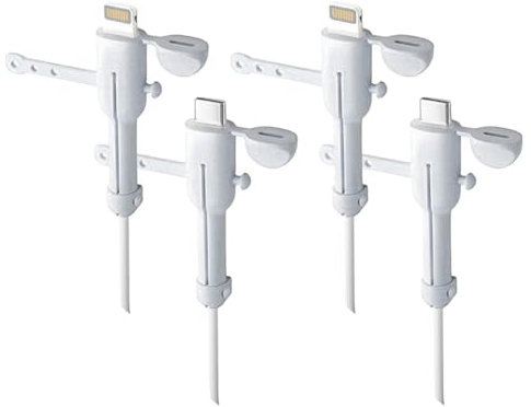 BQRKOTM 4 Piezas Protector De Cable Mini De Silicona, Universal para Iphone, Protector De Cable De Datos con Cubierta Antipolvo, Protector De Cable De Cargador Dos En Uno