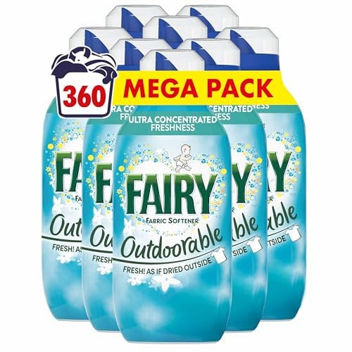 Fairy Outdoorable Fabric Conditioner, 360 Washes (8x45), Ultra Concentrated Formula For Sensitive Skin, Dermatologically Tested