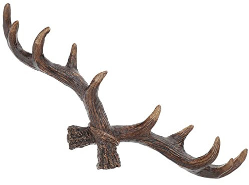 HOUDERCO Geweih-garderobe Mit Haken Aus Kunstharz Wandhalterung Dekorativer Hakenständer Aus Hirschgeweih Für Mäntel Hüte Schlüssel Handtücher (dunkel Groß)