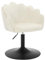 WOLTU Schminktisch Stuhl, Sitzhocker mit Lehne, Schminkstuhl Blumenform, Hocker höhenverstellbar drehbar, Drehhocker Samt, Metall, Creme