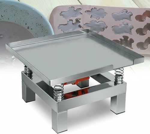 KHYTEBV Machine vibrante électrique pour Chocolat, Table vibrante électrique pour béton, Banc d'essai de Vibration 13,78 x 13,78, Plaque vibrante pour Moulage par Injection