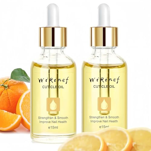 2Pcs Vitamin E & B Nail Cuticle Oil - Jojoba Formula for Soothing Moisturization, and of Dry, Rough Nails - Includes Dropper for Easy Application - 30ml