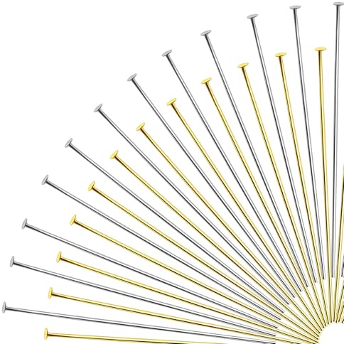 TOAOB 70mm 200 Stück Nietstifte Kettelstifte Prismenstifte Gold Silber Edelstahl für DIY Schmuckherstellung