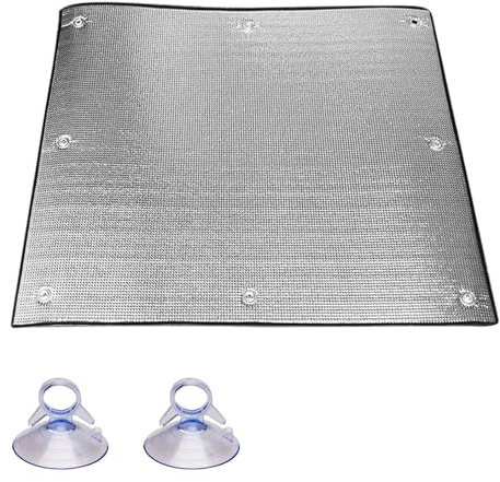 LJDJRHXH Film Isolant Thermique Aluminium, Film Fenêtre Réfléchissant, 30 40 50 60 70 80 90 100 110 120 130 140 150 160 cm L Anti Froid et Chaleur, Personnalisable, avec Ventouses(50x80cm)