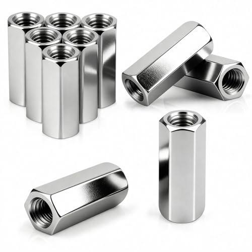 qjuwhua Dadi lunghi M8 x 60 mm, 10 pezzi, manicotti filettati zincati, in acciaio esagonali, manicotti distanziali, dado di prolunga per elettrodomestici da ufficio, viti di montaggio