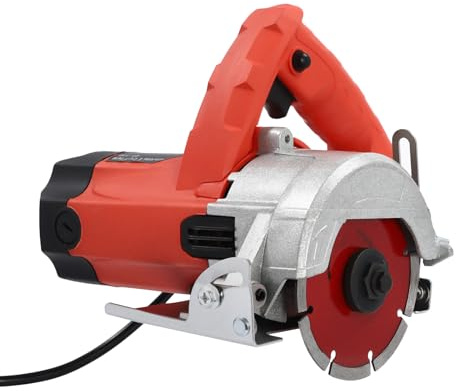 1580W Electric Circular Saw, 13000RPM Handheld Stone & Wood Cutting Machine with 2 Blades, 0-45° Bevel Adjustable, 34mm Cutting Depth, Tile Cutter for Wood, Ceramic, Concrete, DIY & Construction