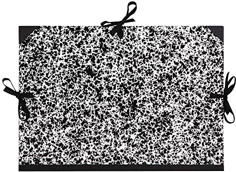 Clairefontaine 31102C Zeichenmappe Annonay, mit Bändern ohne Innenklappen, Rücken 30 mm, DIN A4, Innenmaße: 24 x 32 cm, Außenmaße: 26 x 33 cm, weiss marmoriert 1 Stück