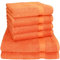 Betz Premium Handtuch-Set - 6 teiliges Handtücher-Set - 2X Duschtücher - 4X Handtücher - 50x100 cm - orange