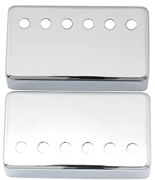 Musiclily 52mm Metall Humbucker Tonabnehmer Kappe Gitarren Steg Pickup Abdeckung Humbucker Covers für Epiphone Les Paul Style E-Gitarre, Chrom(2 Stück)