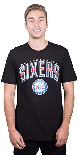 Ultra Game Herren NBA Arched Tee T-Shirt, gewölbtes Plexi, kurzärmelig, schwarz, Medium