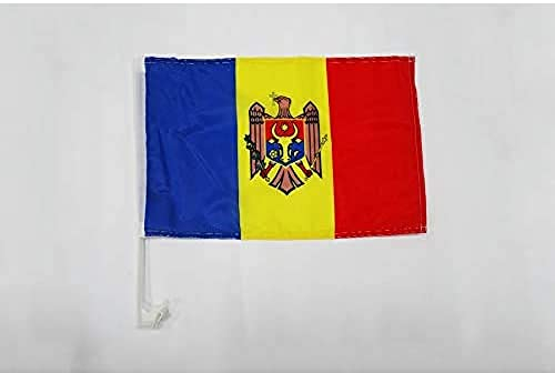 AZ FLAG - Autofahne Moldawien - 45x30 cm - Moldauische Autoflagge 30 x 45 Cm - Auto Flaggen