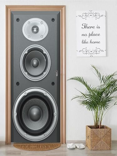 FLFK 3D Türtapete Selbstklebend TürPoster 77x200cm-Großer Lautsprecher Türaufkleber Abziehen und Aufkleben Mauer Aufkleber Zuhause Dekor(2 Stk/Set)