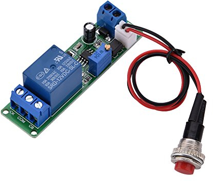 Ccylez Módulo de Temporizador DC 12V Retardo de Temporizador Ajustable Apague el módulo Temporizador Interruptor de Tiempo de relé 1~10 Segundos Soporte de módulo de relé de Temporizador Protección