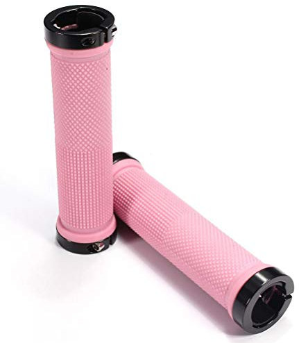 CLISPEED Fahrradgriffe Lenkergriffe mit Lenkerstecker Ergonomisch Fahrradlenker Universal Rutschfester Gummi Handgriffe für Fahrrad Mountainbike Dreirad Rollstuhl 1 Paar (Rosa)