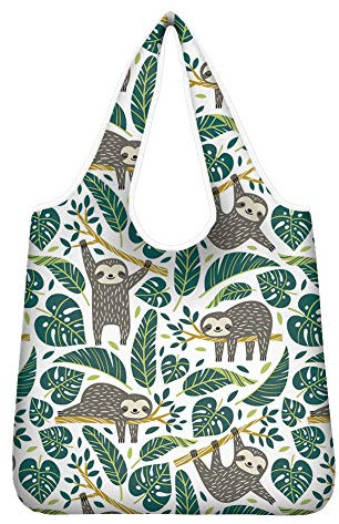 UOIMAG Einkaufstasche mit niedlichem Faultier-Motiv, als Schultertasche für Damen und Mädchen, Schultasche, Reisetasche.