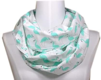 Damen Loop Schlauchschal Flamingo Tiere mint grün weiß handmade Frauen Geschenk Geburtstag Weihnachten Schwester beste Kollegin Mama Großmutter Schwiefermutter Patenkind