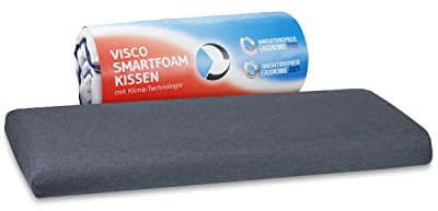 Bauchschläferkissen 40x80 HADAR low QuickDry, Extra flach (6cm), hochwerwtiger Memory-Foam, Orthopädisches Kopfkissen für Bauchschläfer, Schnelltrocknender Klima-Bezug, Passt in 40 x 80 Bezüge