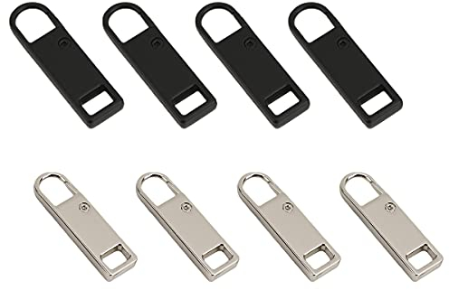 Esteopt Reißverschluss-Zuglaschen, 8 abnehmbare Etiketten mit Reißverschlussgriffen, geeignet für Kleidung, Jacken, Koffer, Rucksackzelte, DIY-Reißverschlüsse, 2 Farben