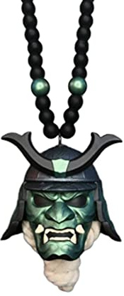 SUPYINI Japanische Dämonen Prajna Mask, Samurai Kabuto Helm Auto Rückspiegel Anhänger, Samurai Assassin Demon Oni Mask Ornament Auto Dekoration Auto Ornament Zubehör