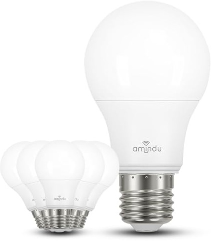 Amindu E27 LED Lampe 8,4W ersetzt 60W warmweiß 2700K – nicht dimmbar – LED 6er Pack energieeffizient – ideal für Werkstätten, Küchen oder Büros
