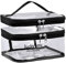 Pinsheng Trousse de Toilette Transparente, Sac Cosmétique à Deux Couches Trousse de Maquillage Imperméable pour Placer des Cosmétiques Articles de Toilette