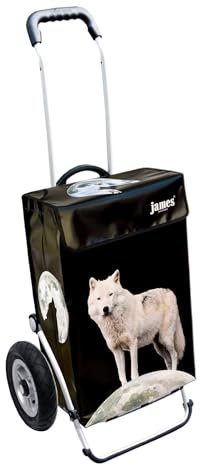 James® Einkaufstrolley „Wolf“, 100 Designs, 6 Fahrgestell-Varianten, Gewebeplane, moderner Shopping Lifestyle, bunter Einkaufswagen, Cooler Hackenporsche, original Made in Vienna