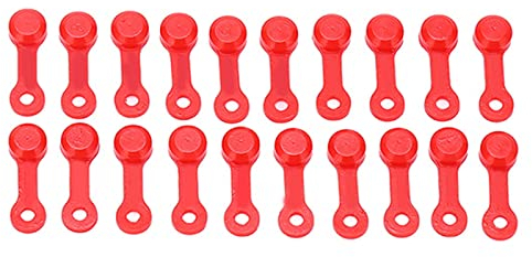 VGEBY Ölbremszubehör, 20 Stück Zerk Fitting Staubdichte Bremsentlüftungs-Schraubkappen Silikonfett-Fitting-Kappen(rot) Fahrrad Ersatzteile