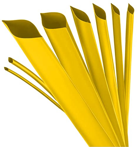 ISOLATECH Schrumpfschlauch 3:1 mit Kleber gelb Ø3mm 3 Meter für KFZ Fahrrad USB Elektro Kabel Camping Zubehör Verpackung Isolierung Reparatur UV beständig unbeschriftet wasserdicht