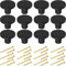 BIGLUFU 12 Pcs Brass Drawer Knobs, 1/25mm Round Kitchen Cabinet Knobs, Furniture Door Handles Cupboard Pulls with Screws, Brushed Finish (Black)
