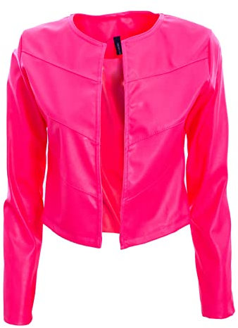 Toocool Veste Courte en Similicuir pour Femme, Boléro Été Sans Fermeture à Glissière VI-2601