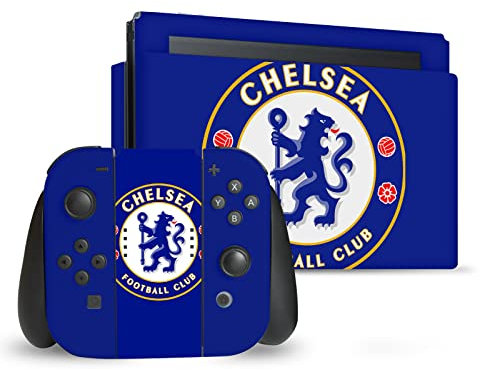 Head Case Designs Offizielle Chelsea Football Club Übergroß Kunst Vinyl Haut Gaming Aufkleber Abziehbild Abdeckung kompatibel mit Nintendo Switch Console & Dock & Joy-Con Controller Bundle
