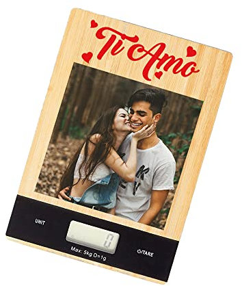Bilancia Da Cucina Personalizzata con Foto Frase Idea Regalo simpatica per pesare gli ingredienti fino a 5kg Cucina Cibo Mamma Nonna Natale Compleanno Pranzo Cena Dieta precisa elettronica Display LCD