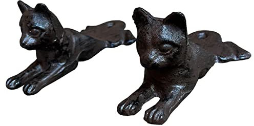 Cast Iron Cat Decorative Door Wedge Doorstop (Pack of 2)