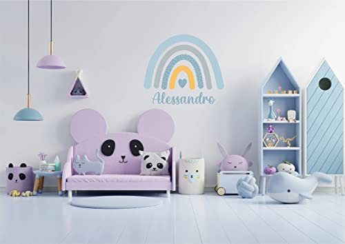 Sticker adesivo da parete personalizzato (Arcobaleno Azzurro)