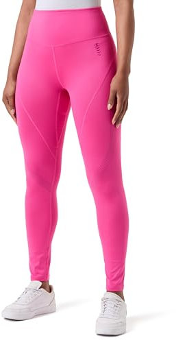Champion Athletic Club W-Quick-Dry Poly-Stretch High Waist Leggings, Rosa Lampone, L Donna