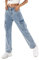 Nina Carter Q1885 Jean cargo stretch pour femme Taille haute Coupe droite, Bleu clair (Q18881), M