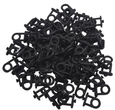 TEKLiNE 100 ganchos de nailon con anillo grande para paneles perforados portaherramientas, ganchos de nailon, anillo grande, colgador porta herramientas, herramientas, taller