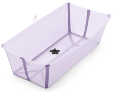 Stokke Flexi Bath X-Large, Lavender - Bañera plegable para bebé - Ligera, duradera y fácil de guardar - Práctica para usar en casa o de viaje - De 0 a 6 años