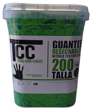 Cubo 200 guantes nitrilo texturizado- T: M - TCC- textura diamante - Grosor: 7MIL.