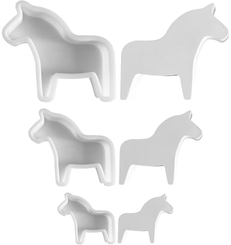 3PCS Silikonformen Gießformen Pferd, Silikonform Pferd, Pferd Gipsform zum Gießen,Silikon Gießform Pferd Beton Zum Gießen Gießformen Silikon Giessform Silikon Pferd Silikonform für Kerzen,Seife,Gips