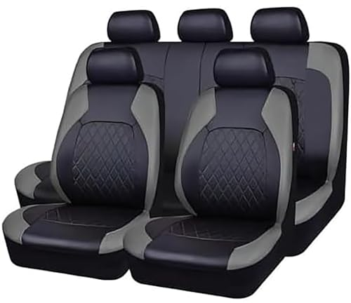 NALSA Auto Sitzbezüge Sets für Dacia Jogger 2022+, Leder 5-Sitze Autositzbezüge Schonbezüge Allwetter Wasserdicht Atmungsaktiv Sitzschoner Innenraum Zubehör,A/Grey