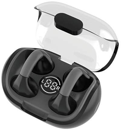 N NEWTOP Cuffie AB35 Auricolari Bluetooth Touch Open Ear Design dell'Orecchio a Clip On Universali Stereo Wireless Musica Microfono per Smartphone Tablet Samsung Huawei Xiaomi Realme OPPO (Nero)