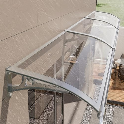 Exterior modern overhang awning for windows,front door awnings,awning for door entrance with Aluminum Bracket,polycarbonate awning & canopies,with rain gutters,rain snow UV Protection. ( Size : L80*W2