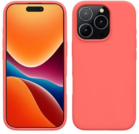 kwmobile Case Compatible with Apple iPhone 16 Pro Case - TPU Silicone Phone Cover with Soft Finish - Neon Coral