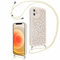 Kueqeay Coque avec Cordon pour iPhone 12 6,1, Blanc Étui avec Sangle Collier Corde Housse Aesthetic Léopard Motif Souple Silicone Antichoc Case Anti-Rayures Protection Bumper Cover, 02