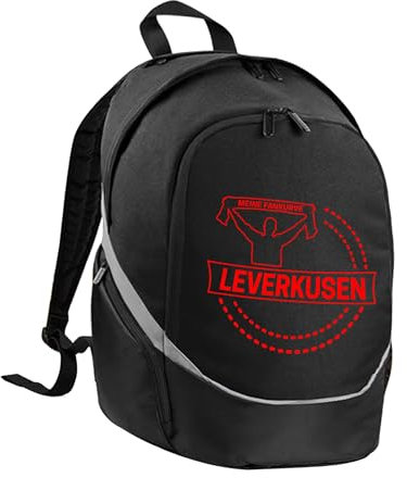 multifanshop Rucksack - Leverkusen - Meine Fankurve - Druck rot - Tasche Größe one size schwarz
