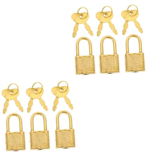 ibasenice 6 Sets Pirate Treasure Chest Lock Antique Padlock Cabinet Padlock Mini Padlock Mini Locks Pirate Treasure Chest Accessory Toggle Padlock Latch Drawer Padlock Latch Lock Key Plastic